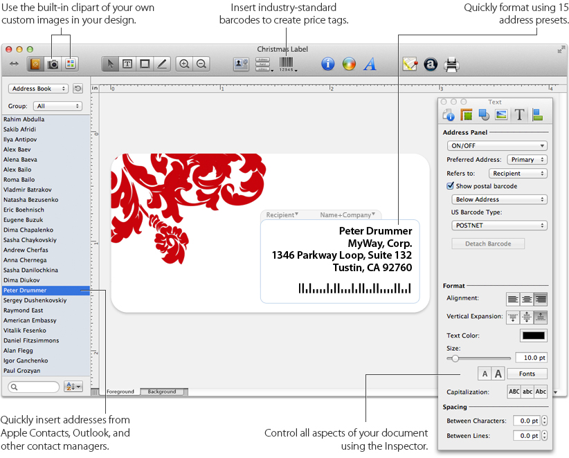 Etiketten gestalten auf dem MAC mit Primera LX Farbetikettendruckern