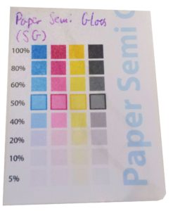 Papier Semi Gloss nach kurzem Bespritzen mit Wasser