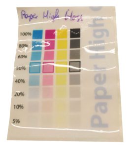 Papier High Gloss nach 20 Minuten im Wasser