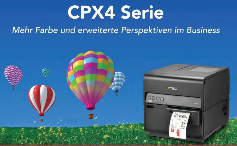Neuer Farbetikettendrucker vom Thermo-Spezialisten TSC: CPX4 Serie