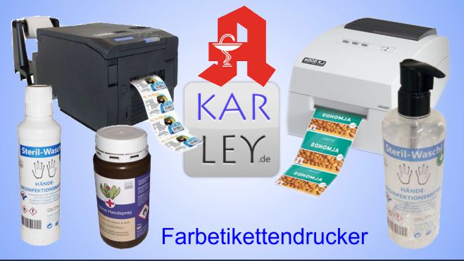 Wie kann man schnell Etiketten für Desinfektionsmittel oder Reinigungsmittel in kleinen Mengen  herstellen?