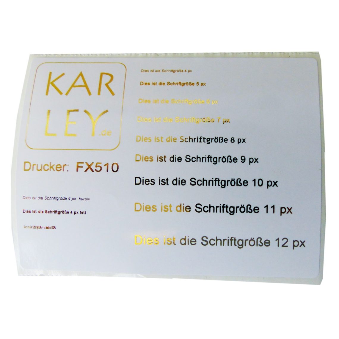 Thermoetikettendrucker DTM FX510e - Lesbarkeit der Schrift