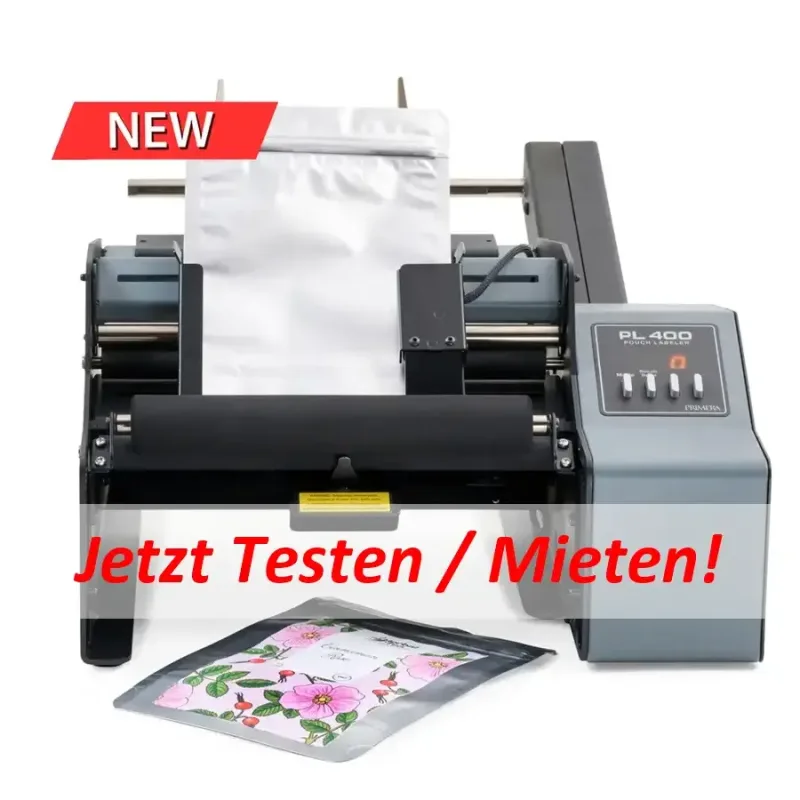 Neuer halbautomatischer Etikettenaufbringer für Beutel und Tüten - Primera PL400e